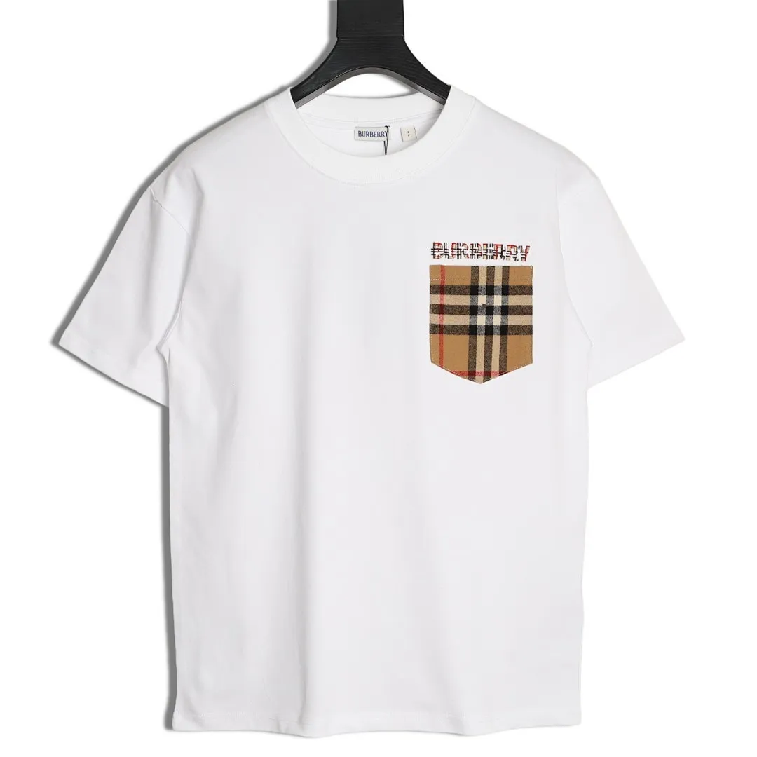 Burberry/巴宝莉 格纹口袋尼龙拼接短袖