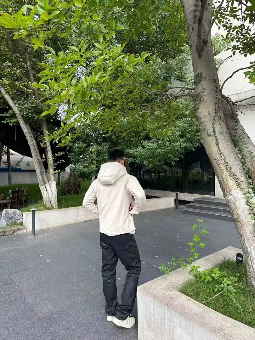 MONCLER X RICK OWENS 联名款 拼接袖连帽羽绒服