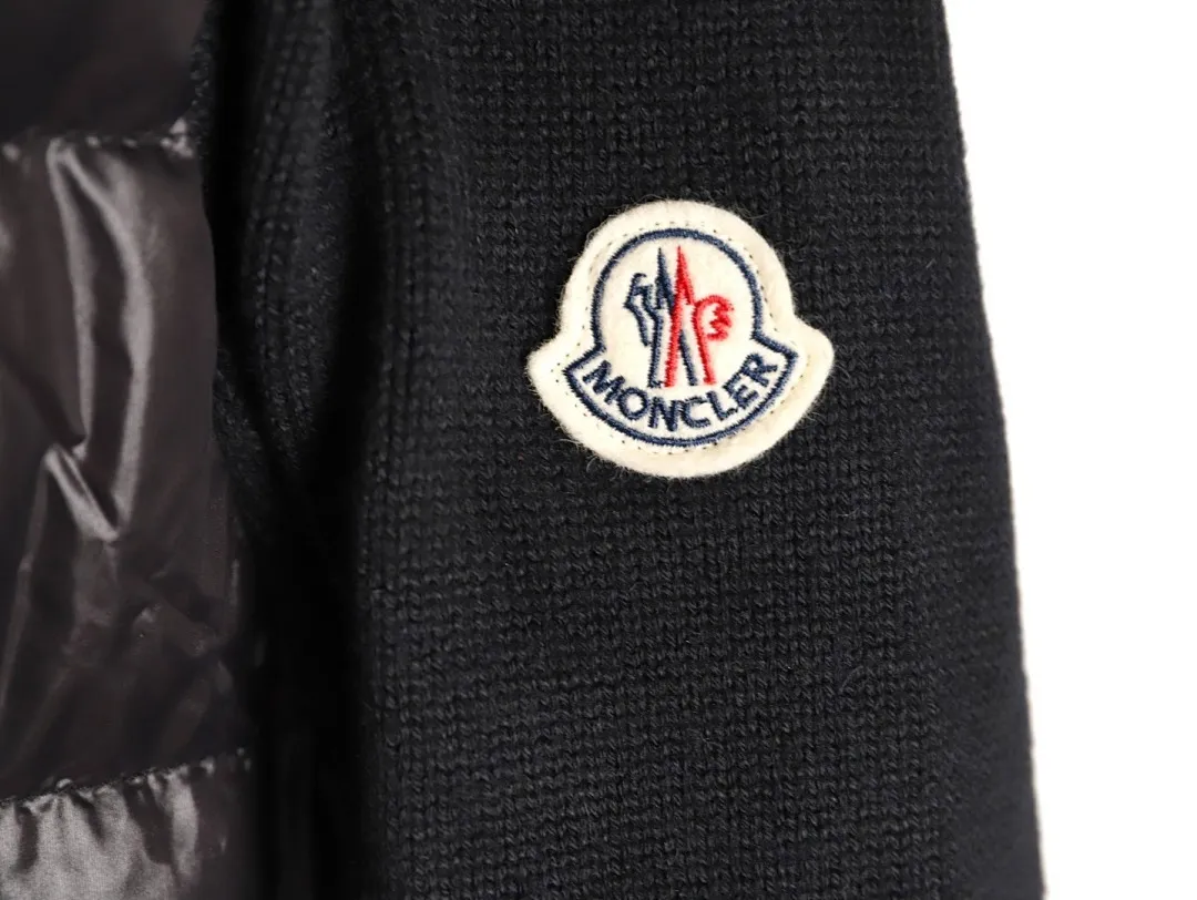 MONCLER蒙口MC 绗缝毛织拼接立领羽绒服