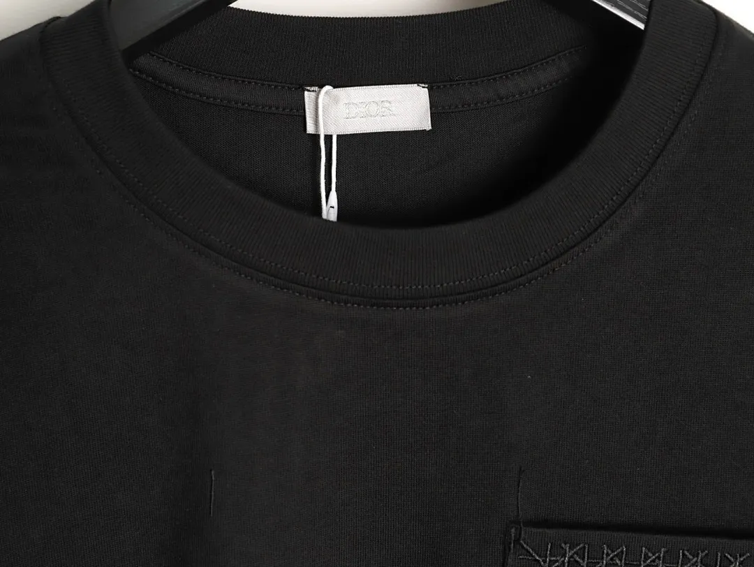 Dior/迪奥 16SS藤格纹刺绣字母口袋短袖T恤