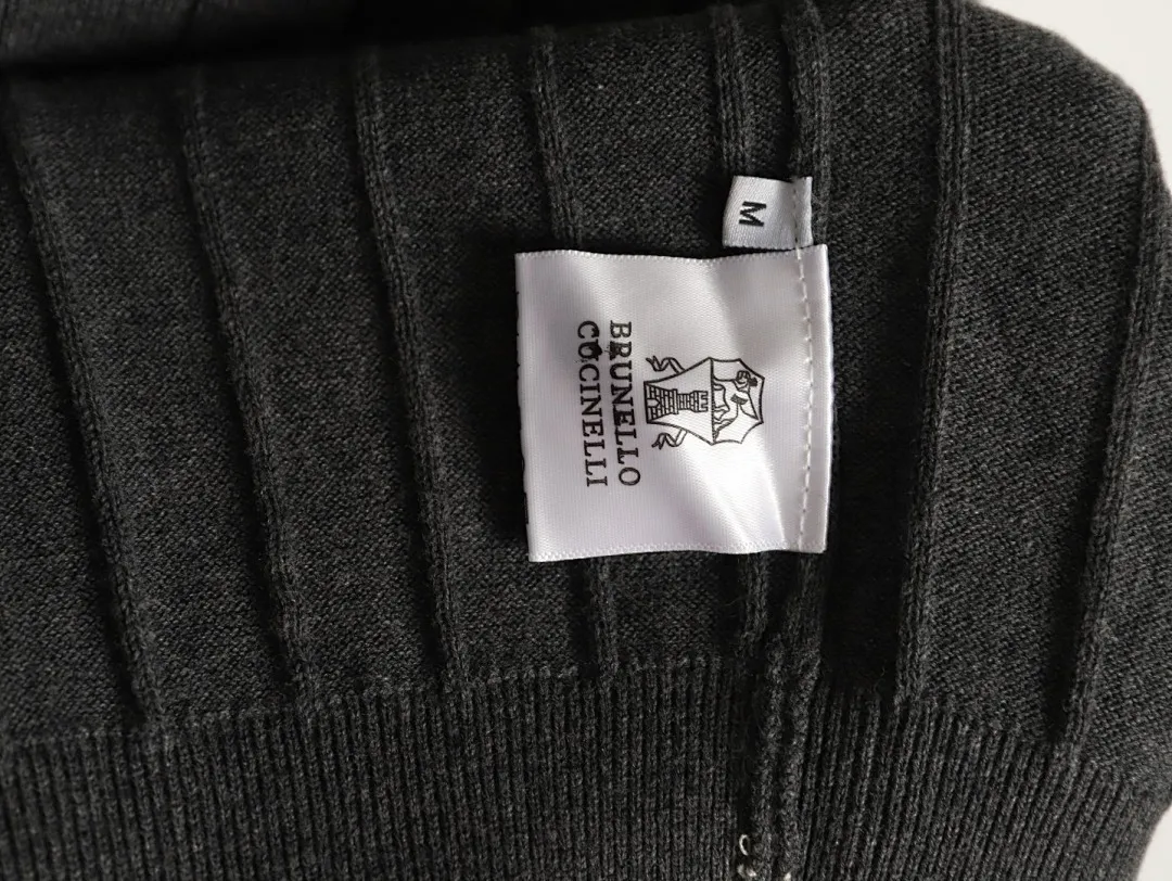 BRUNELLO CUCINELLI BC 绞花亨利领针织短袖T恤