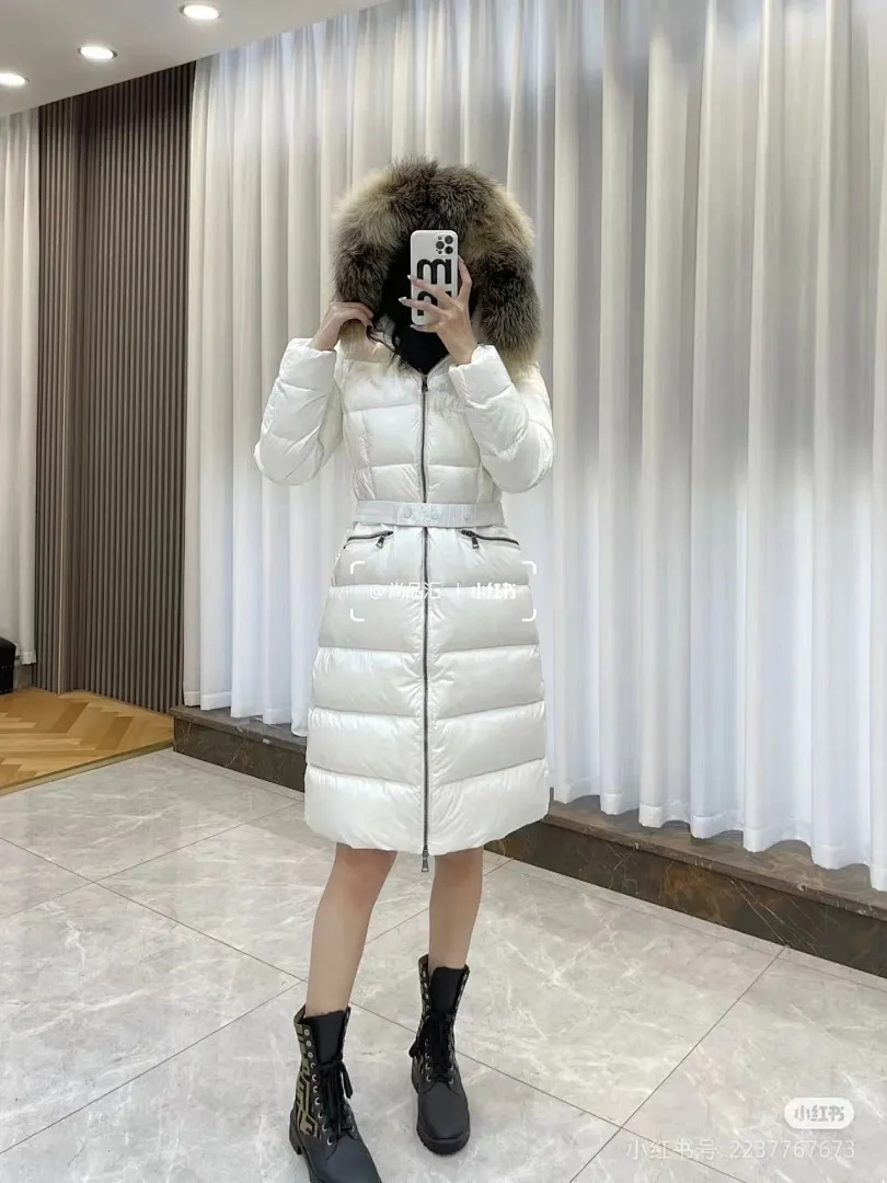 MONCLER 蒙口 HERMIFUR系列中长女款羽绒服