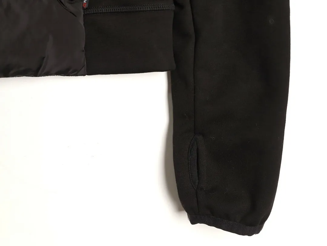 MONCLER蒙口MC 三角标梭织拼接连帽羽绒服