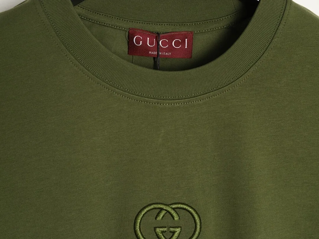 Gucci/古驰 26SS 胸前双G刺绣字母短袖T恤