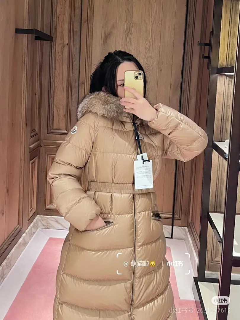 MONCLER 蒙口 HERMIFUR系列中长女款羽绒服