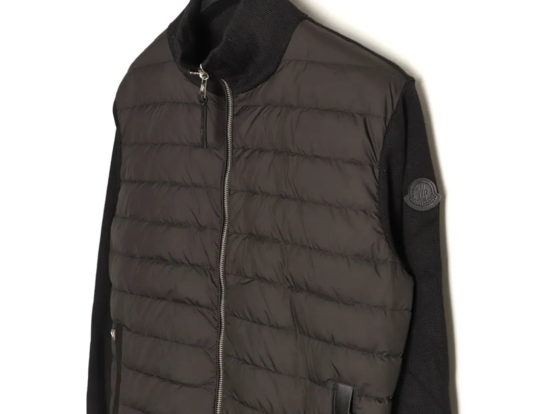 Moncler蒙口24s新款袖子拼接针织立领轻薄羽绒服外套