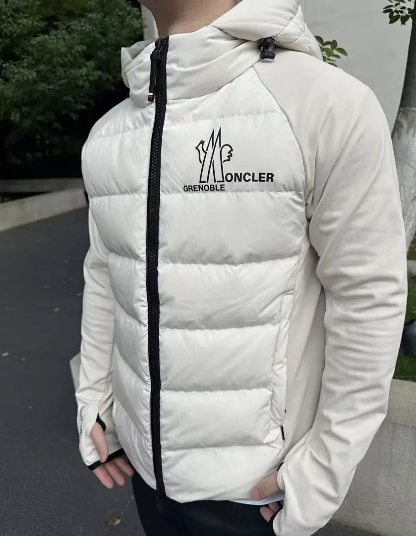 MONCLER X RICK OWENS 联名款 拼接袖连帽羽绒服