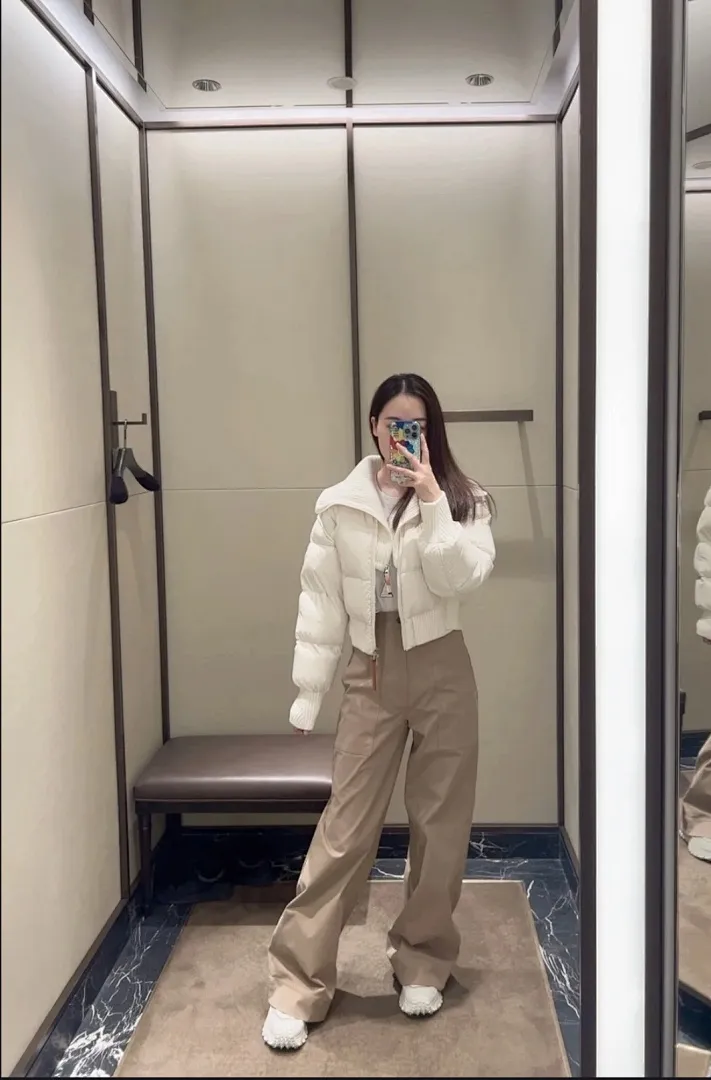 Moncler/蒙口 Jadeite24年新款女拼接假二件短款羽绒服