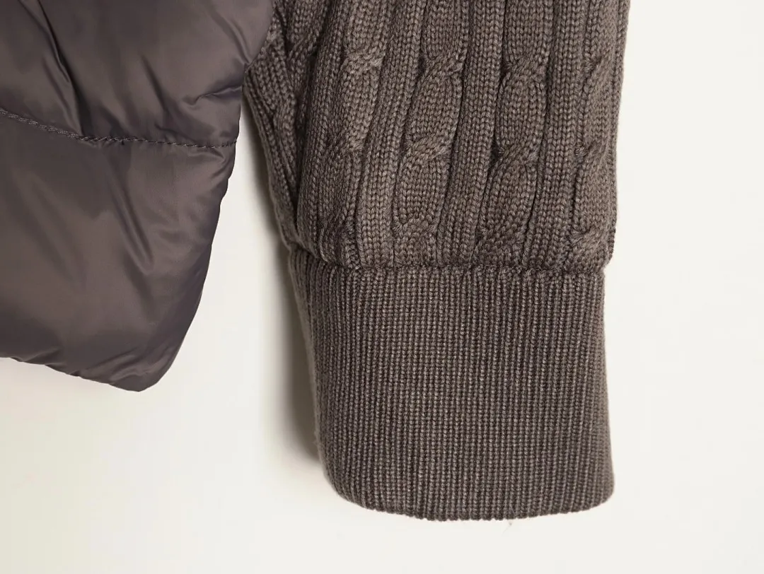 Moncler 蒙口 Padded Corduroy系列 FW24 拉链拼接袖轻便针织开衫羽绒服