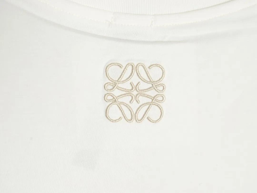 Loewe/罗意威 拼色编花织带圆领T恤