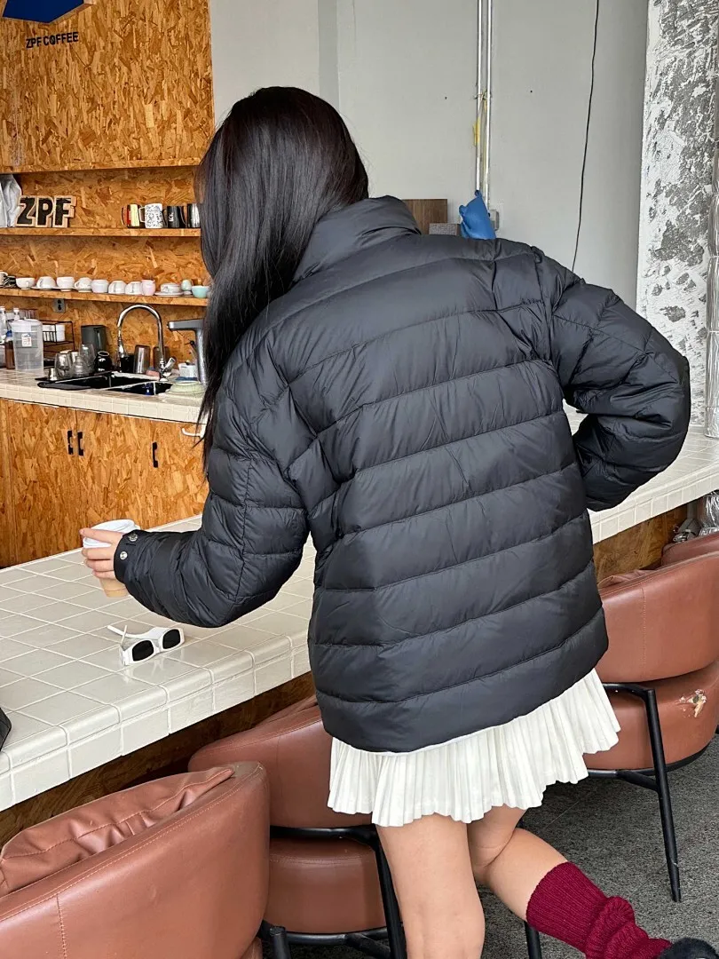 Moncler/蒙口 25Fw新款黑标皮拉链立领羽绒服