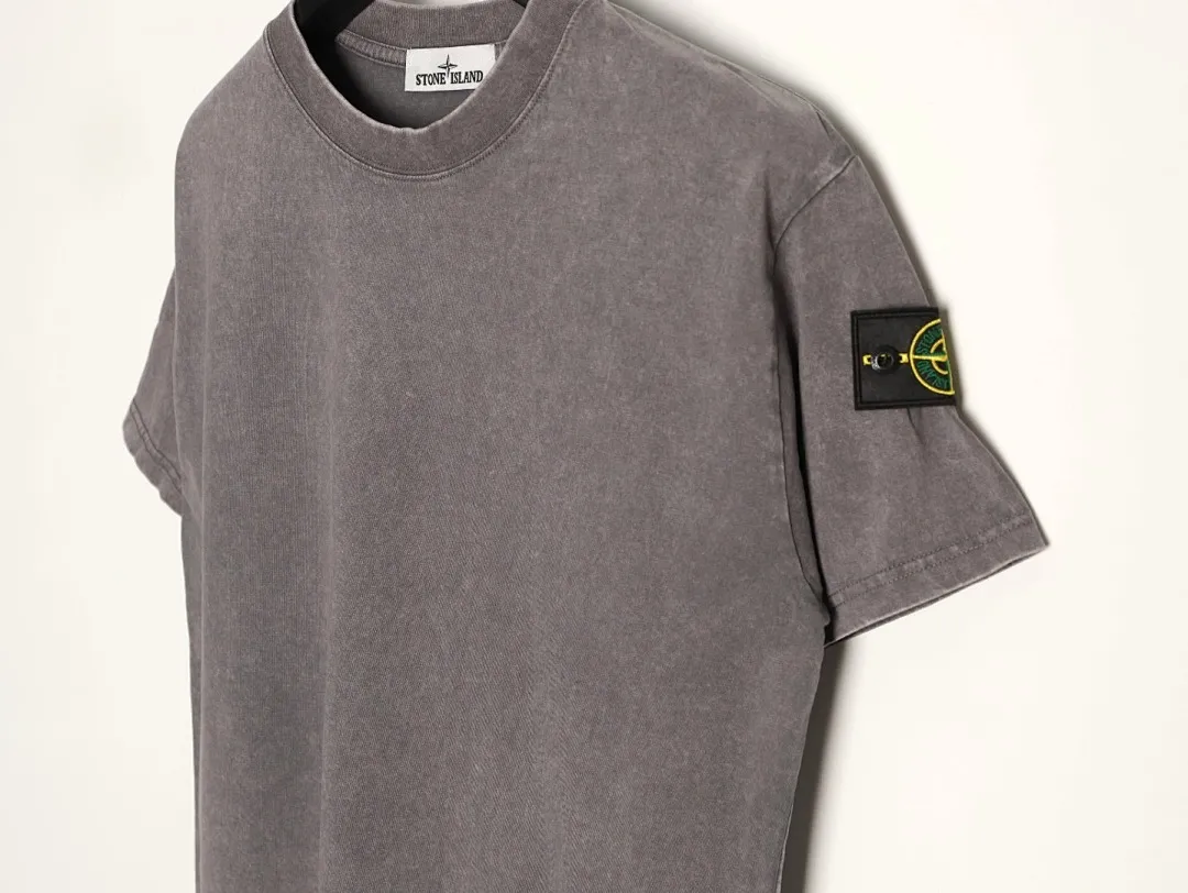 Stone lsland/石头岛夏季新款做旧洗水短袖T恤