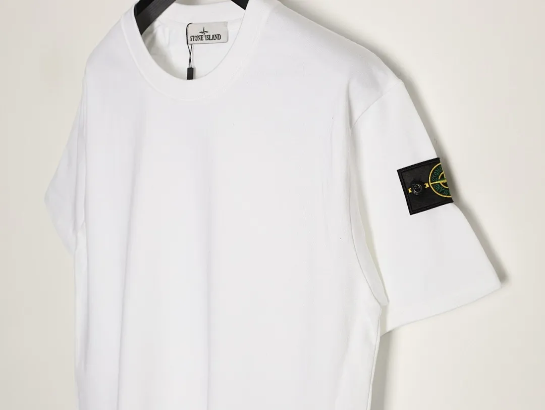 Stone island 石头岛袖口贴牌圆领落肩短袖T恤