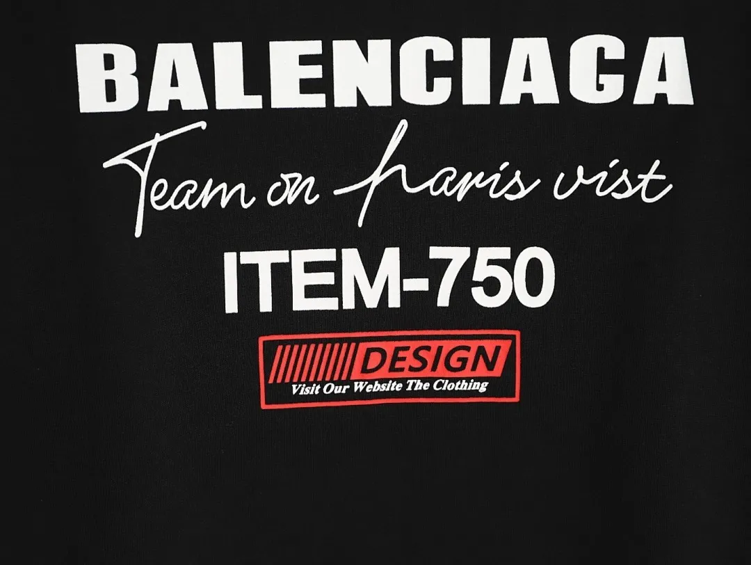 BALENCIAGA巴黎世家BLCG 签名字母印花短袖T恤