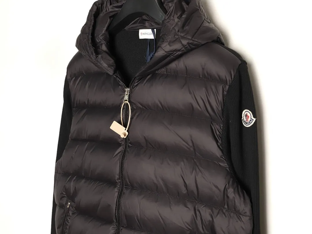 Moncler 蒙口 24s新款袖子拼接针织连帽轻薄羽绒服外套 秋冬新款羽绒拼接夹克