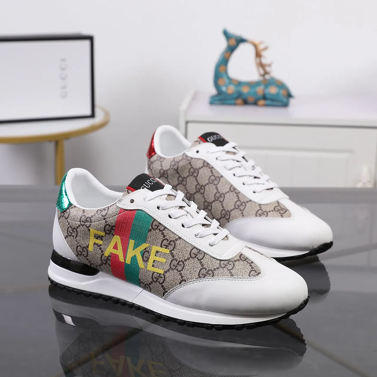 热爆款 真材实料 高端货 🔥🔥🔥批210《 古奇GUCCI》 新款官网&bull;同款【高&bull;版本】最新&bull;爆款休闲鞋，顶端品牌[勾引]奢侈～代购，顶级～质量。专柜同卖产品[强]面料原版采用3D打印技术➕ 舒适的羊皮内里 ，38-45