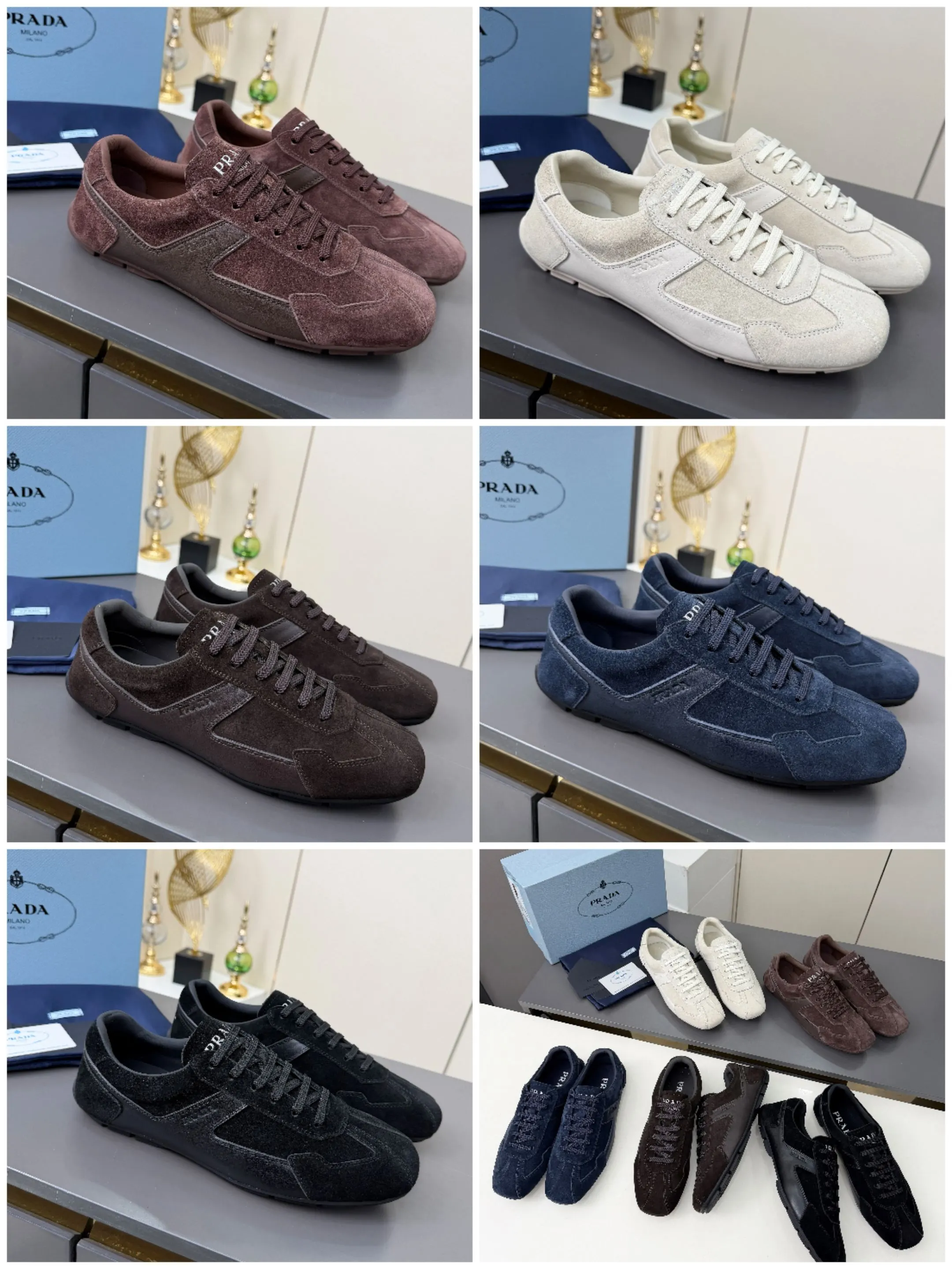 实价不让利P300!普拉达·PRADA🔥2026最新款休闲德训鞋⛳️原版1比1开发,复古时髦前卫的设计,让整双鞋轻便舒适,皮与高丝光牛绒的设计更是简洁大方,搭配古沙滩凉鞋造型,每一个元素都踩在时髦点上🤗 ✦面料:头层牛皮拼接牛京 ✦内里:羊皮内里 ✦大底:原版1:1开双色生胶底 ✦码数:女码 35--40 ✦码数:男码 39--44, ✦码数:可以定做女41 女42 男45