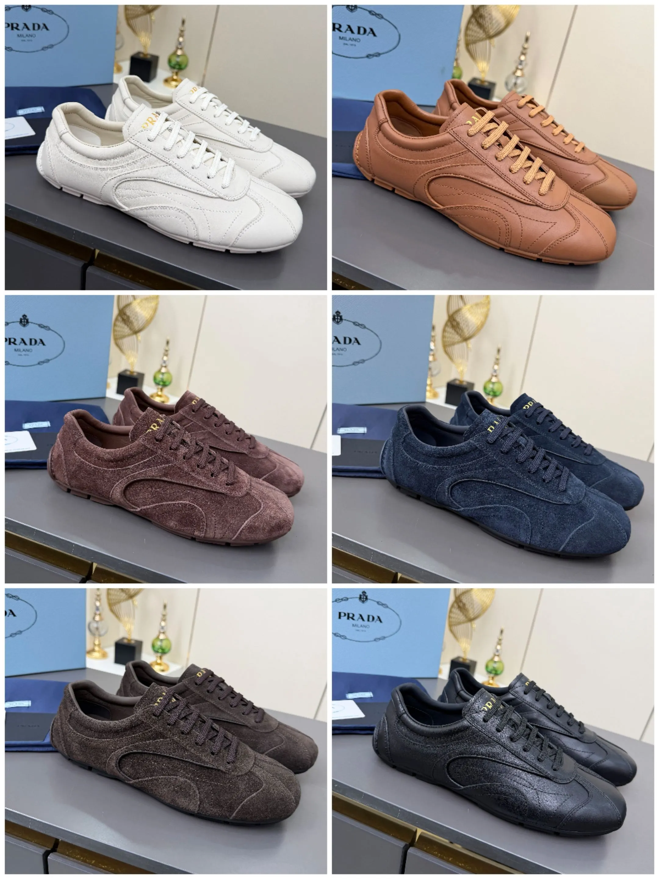 实价不让利P300!普拉达·PRADA🔥2026最新款休闲德训鞋⛳️原版1比1开发,复古时髦前卫的设计,让整双鞋轻便舒适,皮与高丝光牛绒的设计更是简洁大方,搭配古沙滩凉鞋造型,每一个元素都踩在时髦点上🤗 ✦面料:进口头层牛皮 ✦内里:羊皮内里 ✦大底:原版1:1开双色生胶底 ✦码数:女码 35--40, ✦码数:男码 39--44, ✦码数:可以定做女41 女42 男45