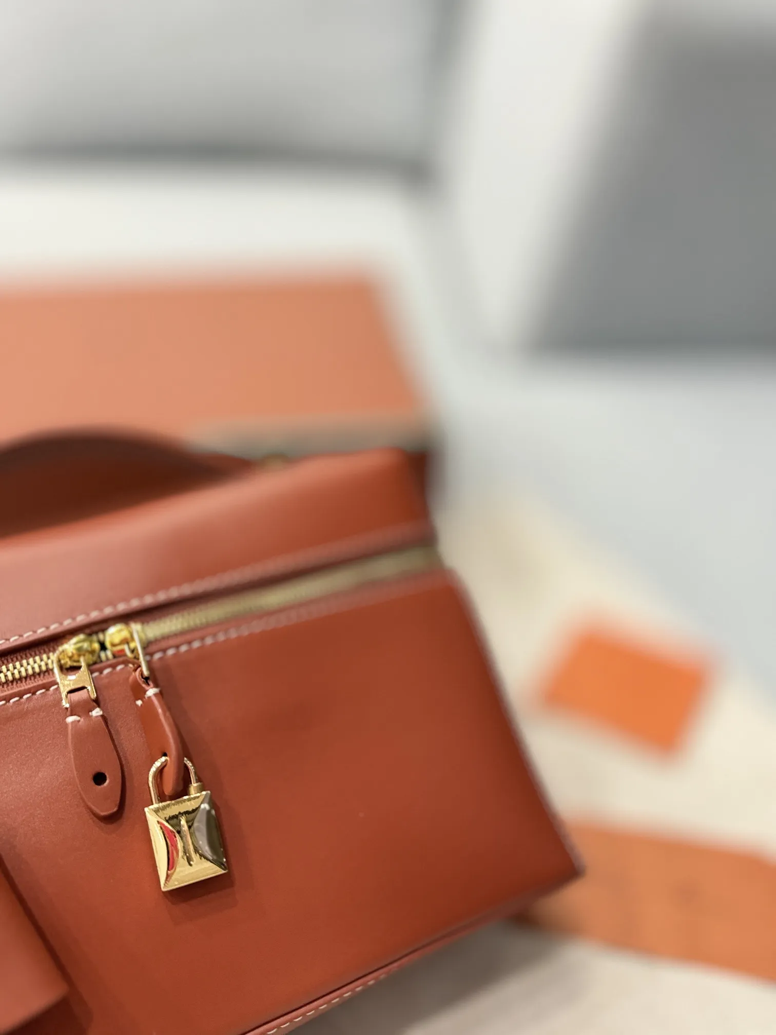 大号P225 配盒🎀 size:22.5×15 Loro Piana Extra Bag L27 饭盒包 单肩斜挎手提包 手袋包 这个包型以几何造型展示了精美与优雅风范复古手袋的魅力 加上细心雕琢的细节锋线饰边凸显出简洁干练的线条 为新手袋增添了现代的品味! 皮质采用了牛皮制作而成具有细腻而饱满的纹理感金属点缀 独特精致