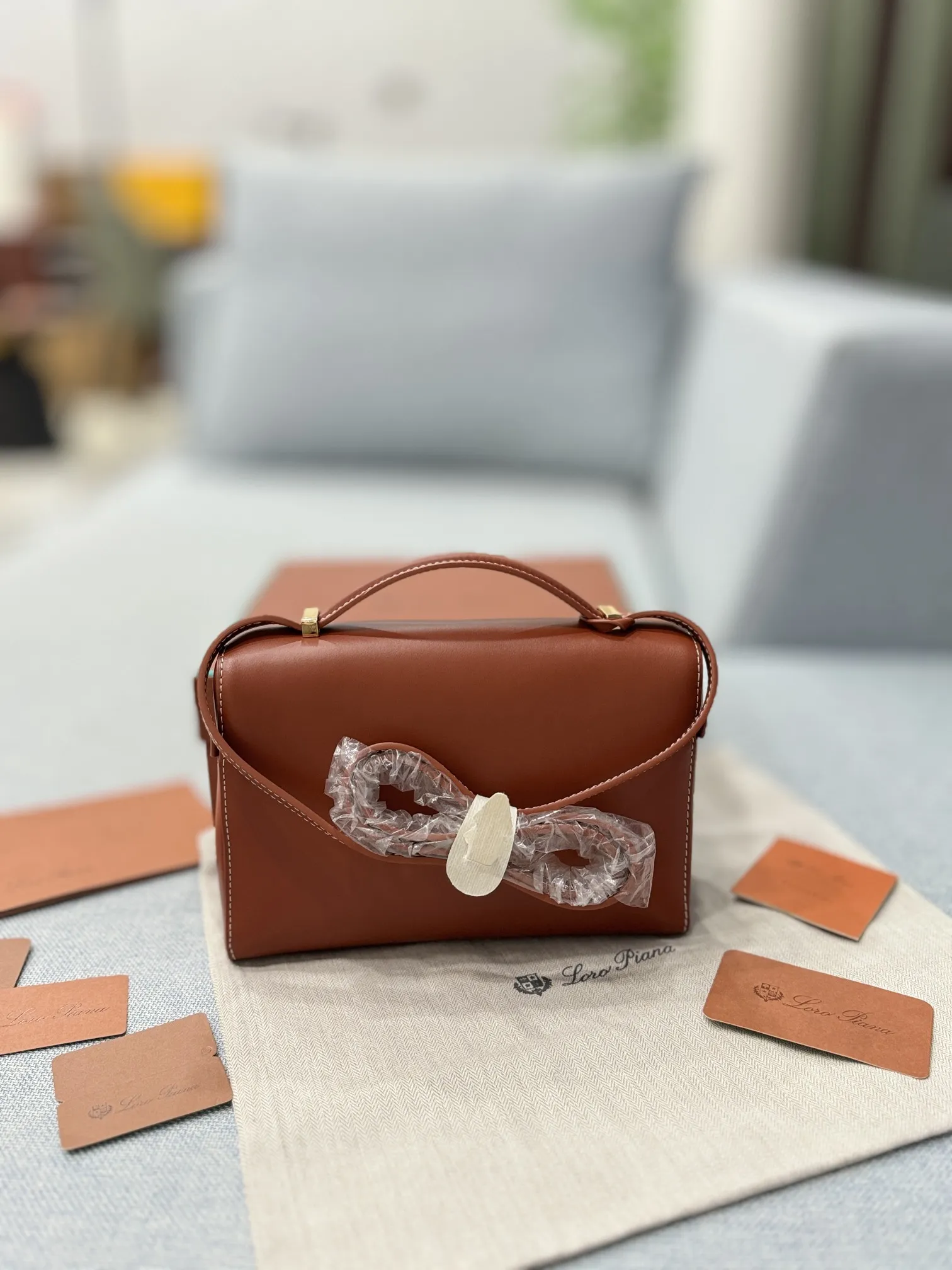 大号P225 配盒🎀 size:22.5×15 Loro Piana Extra Bag L27 饭盒包 单肩斜挎手提包 手袋包 这个包型以几何造型展示了精美与优雅风范复古手袋的魅力 加上细心雕琢的细节锋线饰边凸显出简洁干练的线条 为新手袋增添了现代的品味! 皮质采用了牛皮制作而成具有细腻而饱满的纹理感金属点缀 独特精致