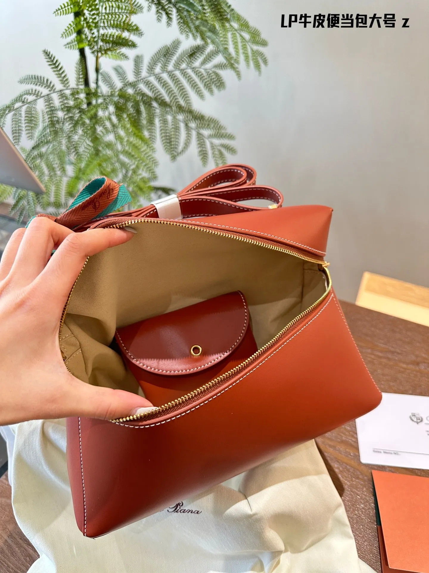 p220 原版牛皮 Loro Piana又出新包，唐嫣吴千语都在背! 董洁、马思纯、梅婷、宋佳、万茜、邬君梅、张雪迎、张钧甯，唐嫣、吴千语，好多女明星们最新街拍都在背 这支全新的Extra Bag手袋啊!包包颜值是真的高，容量很充足非常实用，可以单肩也可以斜挎，还有很多配色可以选择，经典百搭，秋冬新包这支最有看点!27cm专柜包装