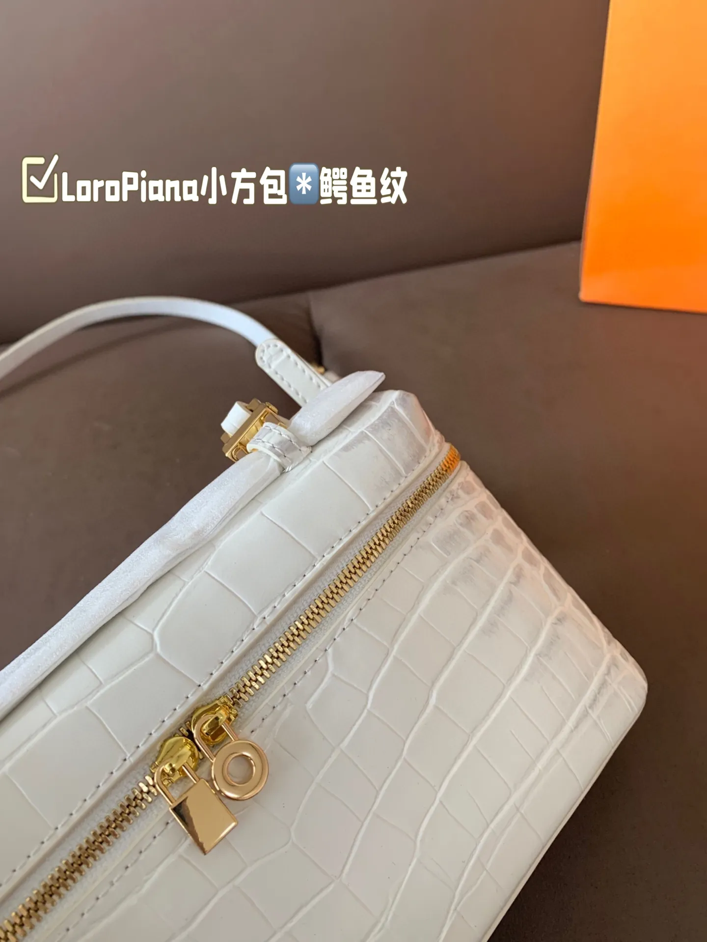 P175 配盒子 貌美如花LoroPiana小方鳄鱼纹 不再买包的我看到这个小白真是受不了 简直太适合夏天,容量可放下手机 钥匙 气垫 手纸 口红等,好喜欢這 #OroPiana#夏日小包推荐 尺寸:20*12