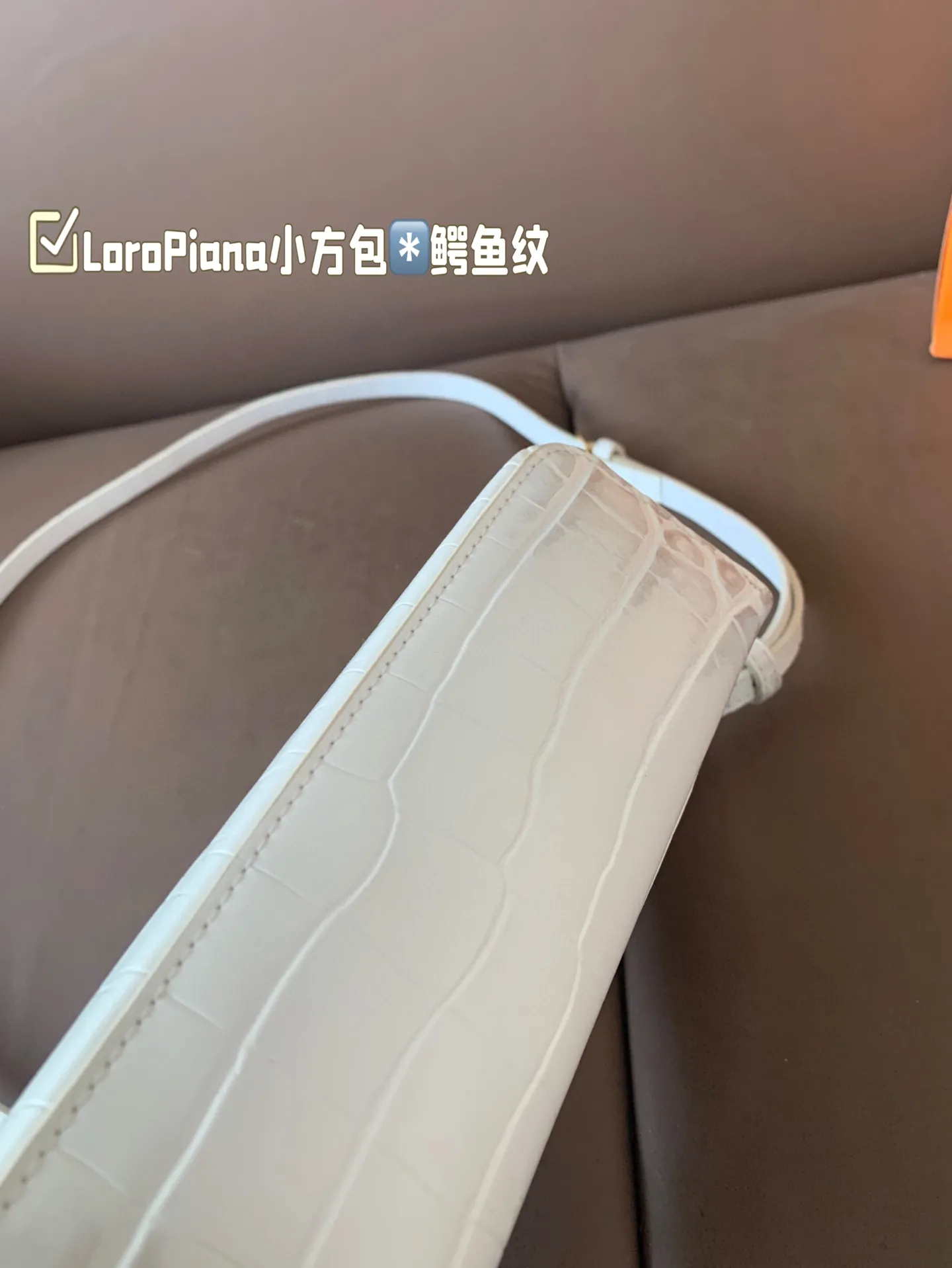 P175 配盒子 貌美如花LoroPiana小方鳄鱼纹 不再买包的我看到这个小白真是受不了 简直太适合夏天,容量可放下手机 钥匙 气垫 手纸 口红等,好喜欢這 #OroPiana#夏日小包推荐 尺寸:20*12