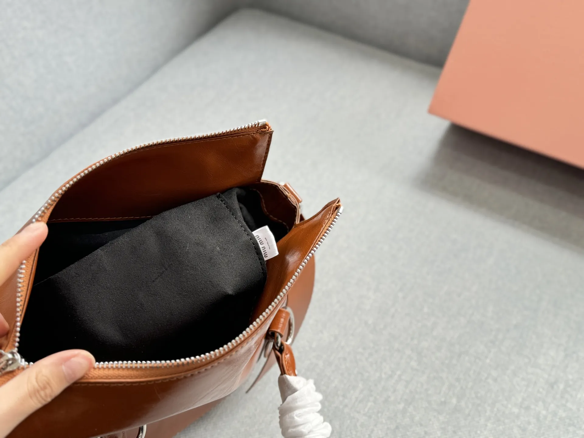 Collection of Miu Miu waxed leather shoulder bags with bow decorations in multiple colors (Black, Brown, Grey, Beige) - Size 26 - xiashuluxe