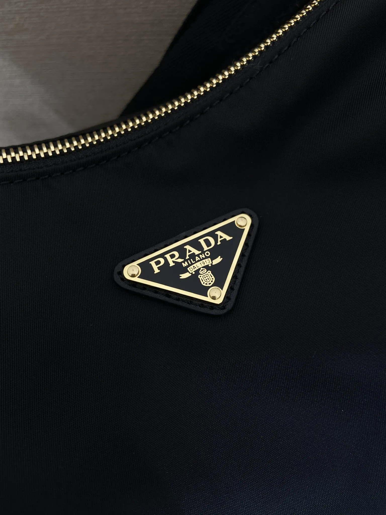 Prada 1:1 premium nylon hobo bag in black with triangle logo and detachable multi-way straps - xiashuluxe
