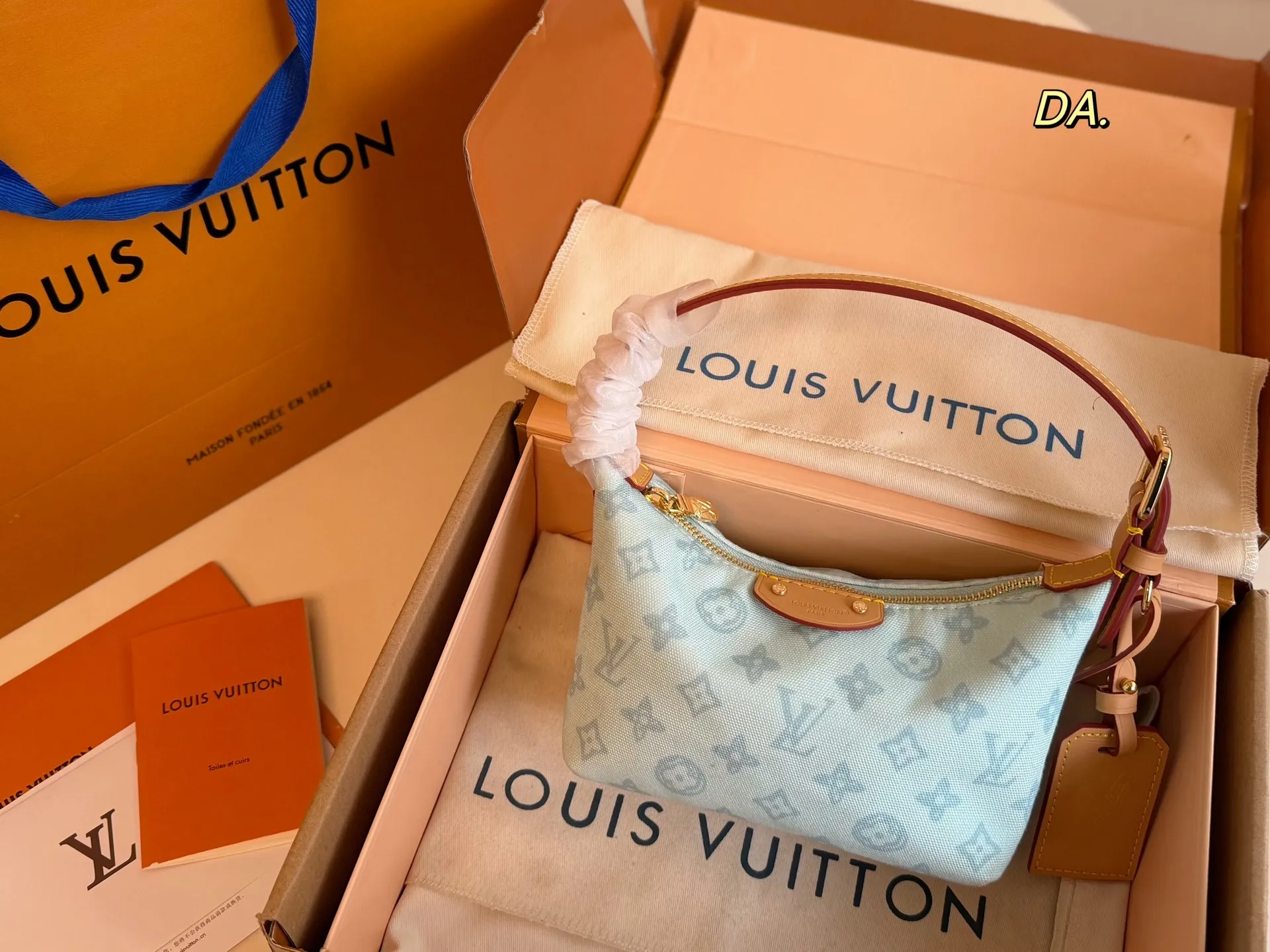 LV 1:1 premium Nano Diane bags in pastel pink, mint green, baby blue, and cream Monogram Empreinte leather with boutique packaging - xiashuluxe