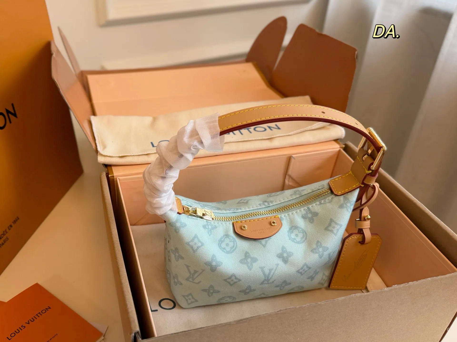 LV 1:1 premium Nano Diane bags in pastel pink, mint green, baby blue, and cream Monogram Empreinte leather with boutique packaging - xiashuluxe