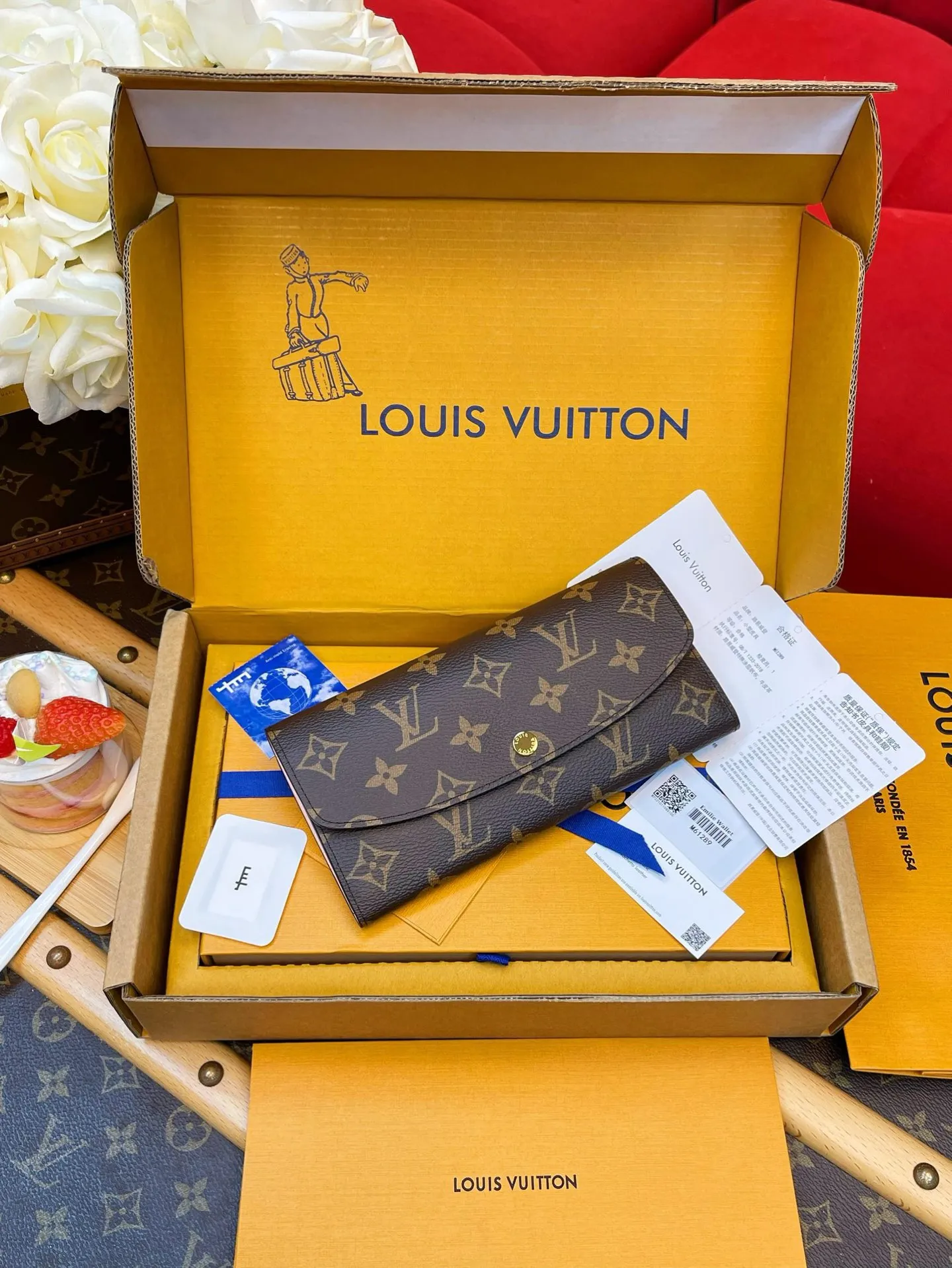 LV Adele Wallet Monogram M61289 1:1 premium quality cowhide leather