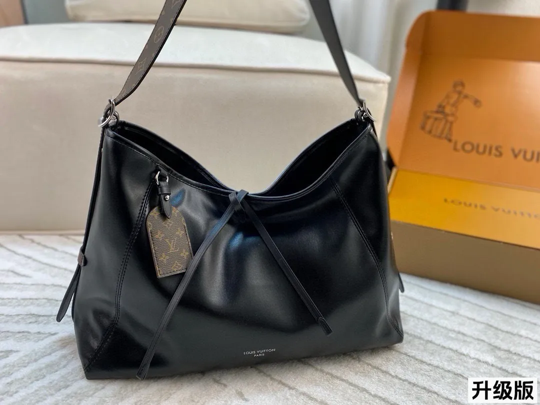 LV Black Leather Bag Monogram Strap 1:1 Premium UK