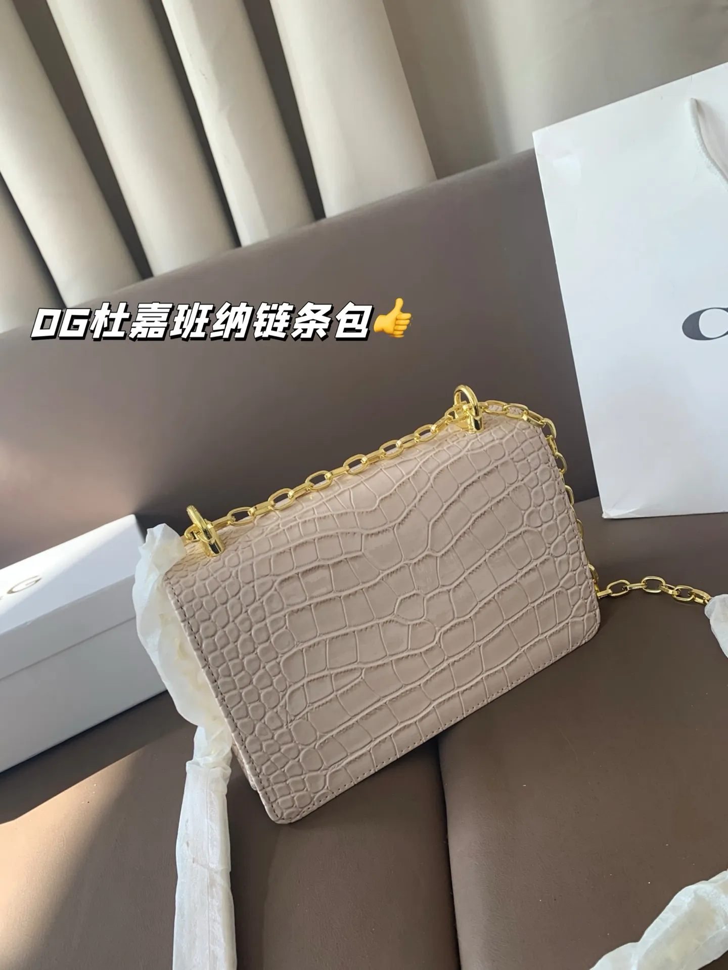 P150 配盒子 DG杜嘉班纳链条包 包包实在是太太太温柔了, 拿在手上少女感十足,仿佛时间停滞在听你诉说你们的故事~高级感满满!咱就是说,这个气 质就稳稳的拿捏住! #杜嘉班纳DG 尺寸21*15