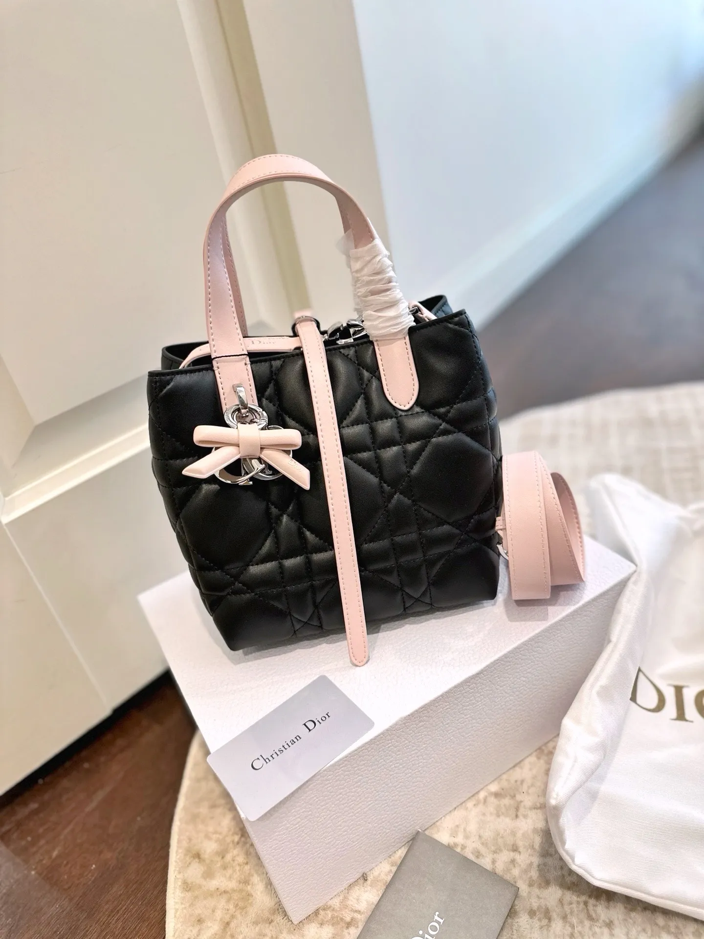 Dior Toujours Vertical Bag Premium Calfskin Beige