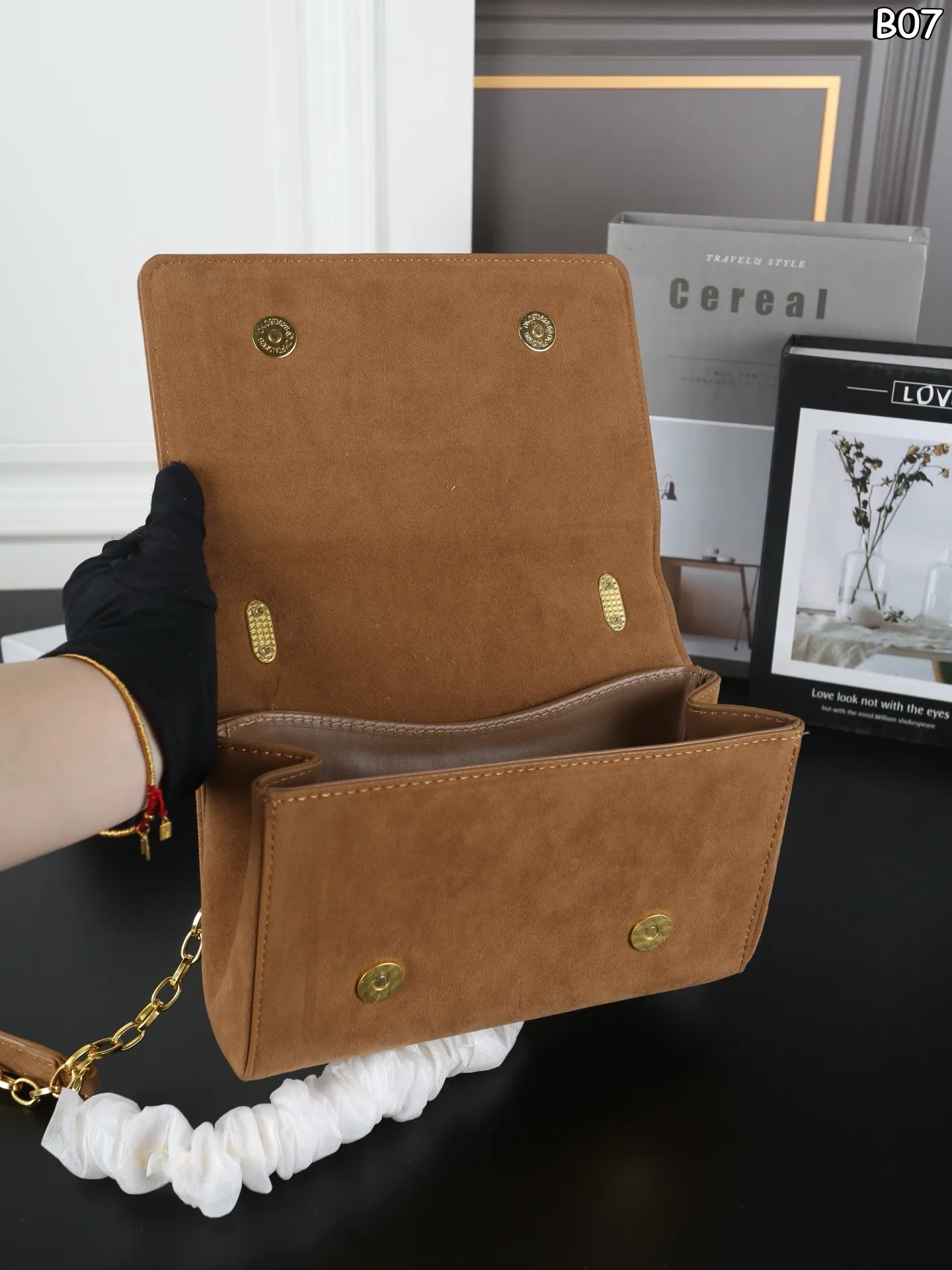 Dolce & Gabbana Suede Bag Retail Packaging Box and Cards