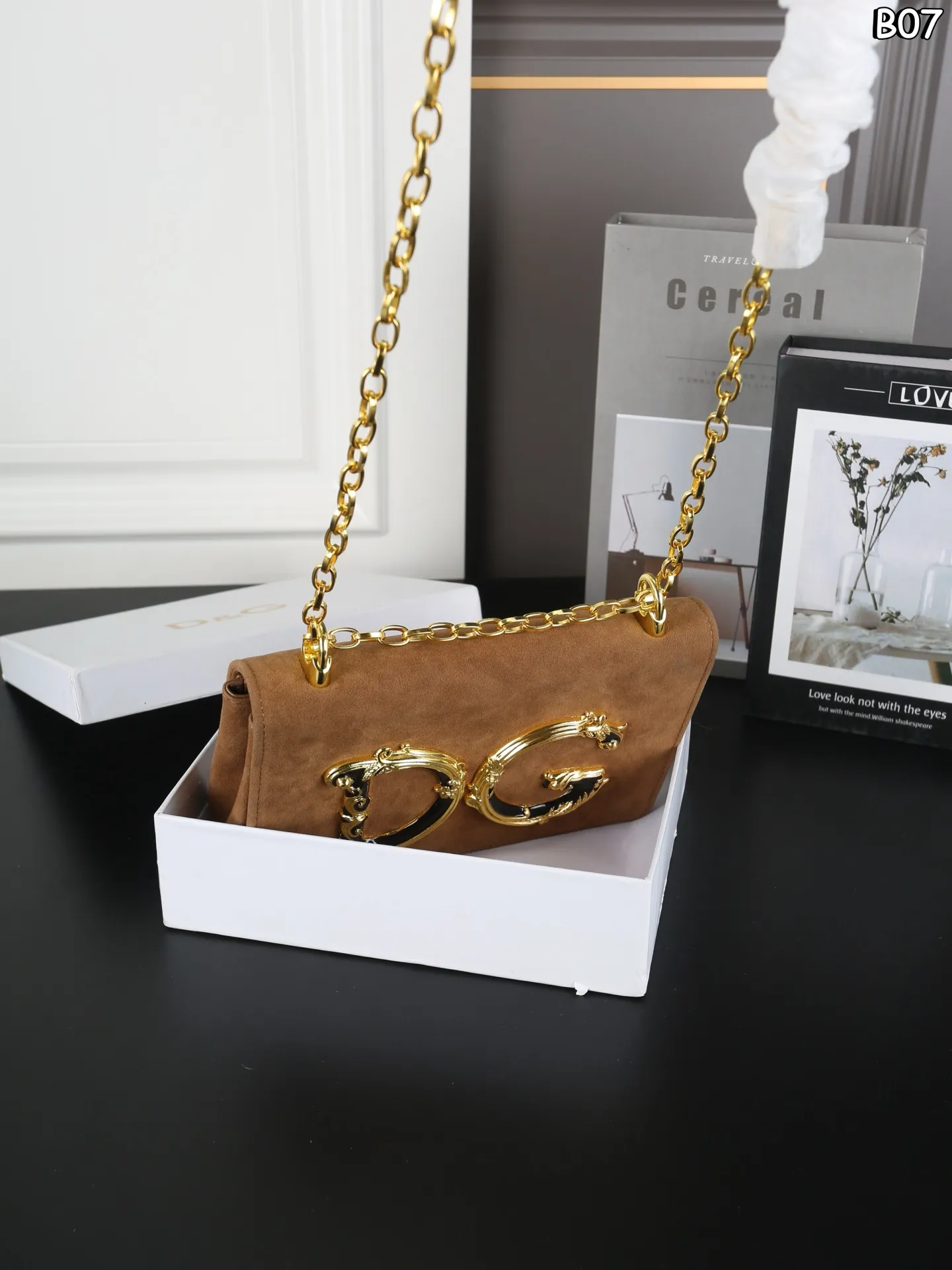 Luxury Dolce & Gabbana Suede Bag HD Quality Check Photos