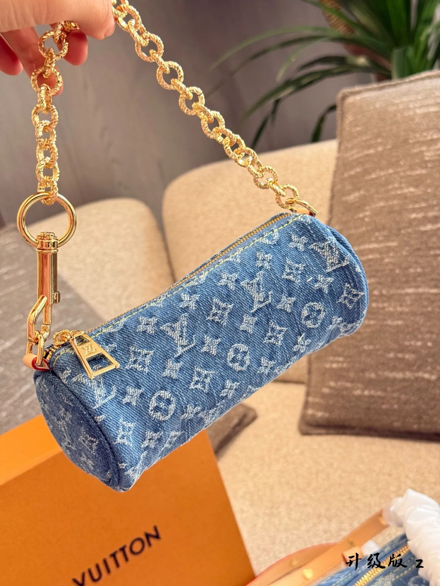 LV Papillon Denim Monogram Full Set Packaging