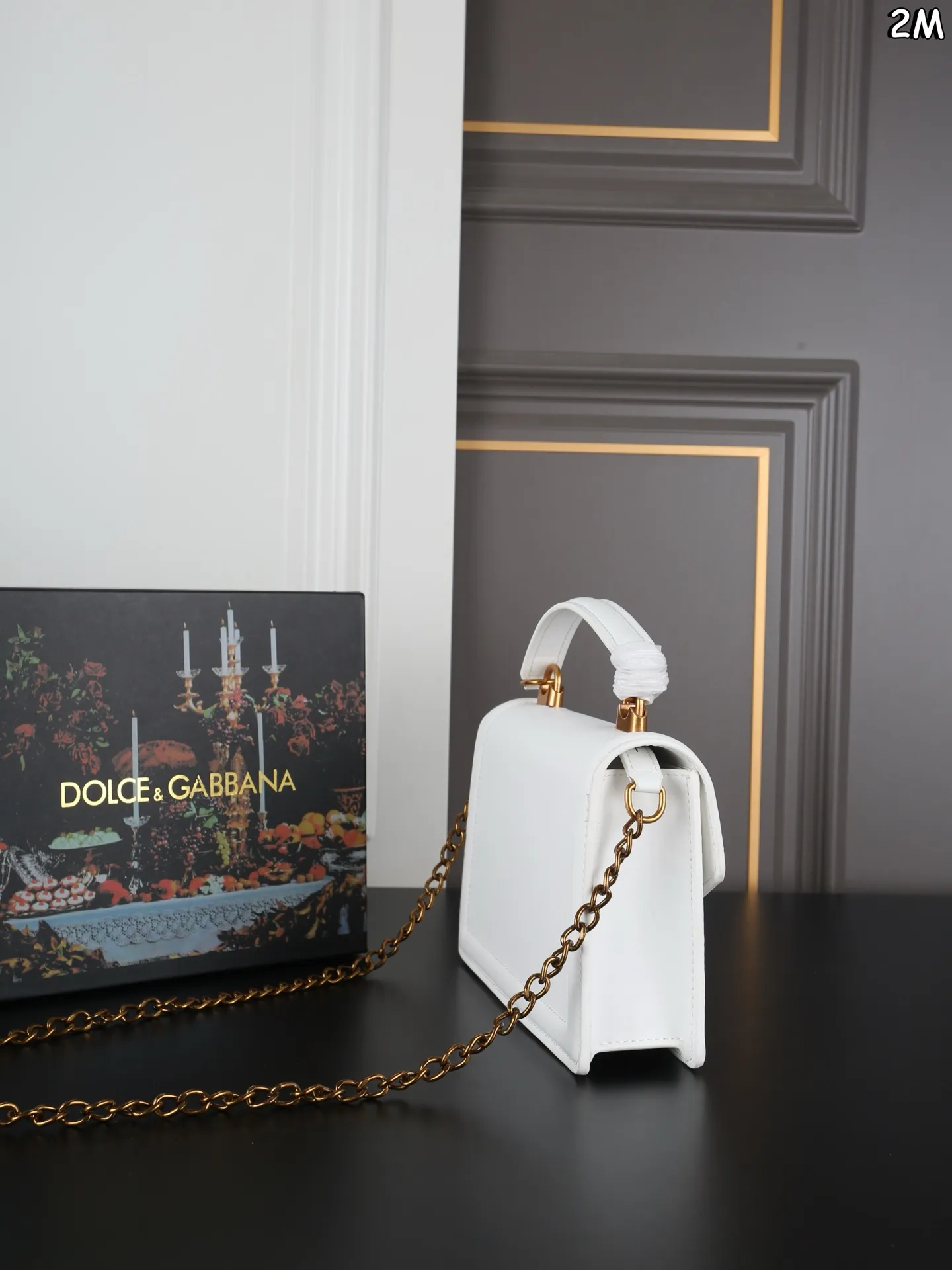 Premium D&G Devotion Shoulder Bag White Original-Grade Leather