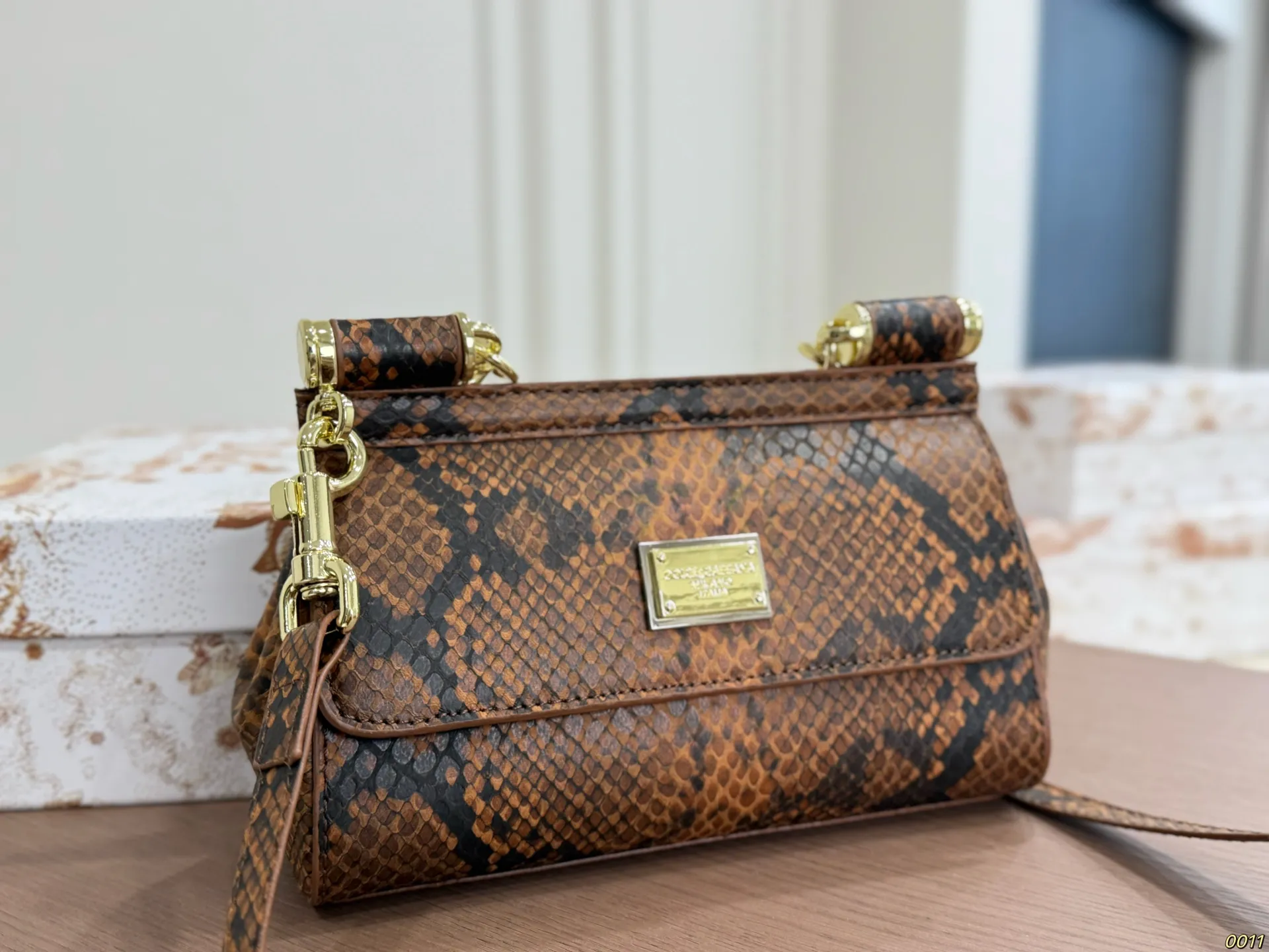 Sicily 2.0 Bag Brown Snake Print Tax-Inclusive Europe Delivery