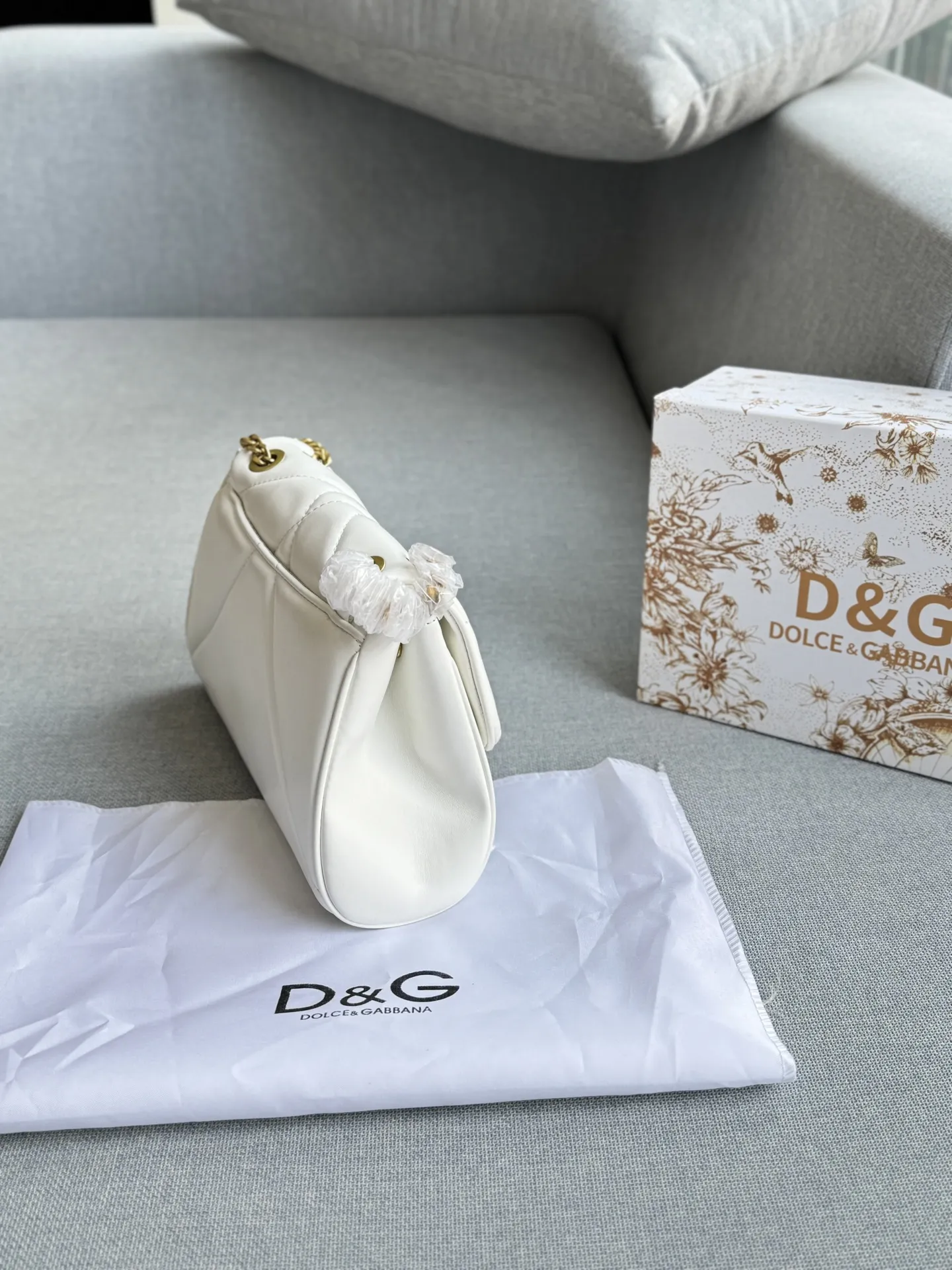 D&G Devotion Bag with Sacred Heart Clasp Black Leather