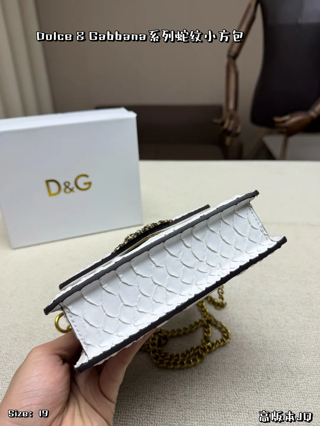 D&G Devotion Snakeskin Bag 1:1 Quality with Chain Strap