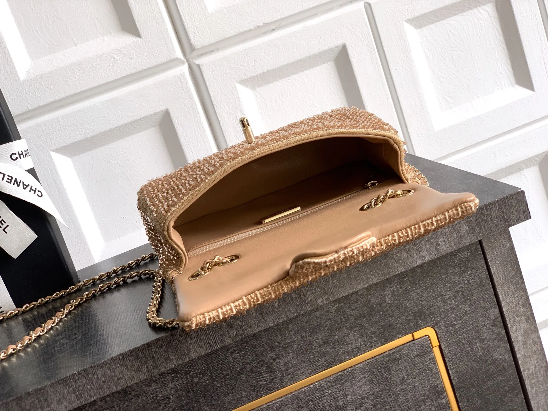 Chanel Woven Evening Flap Bag Europe Delivery QC