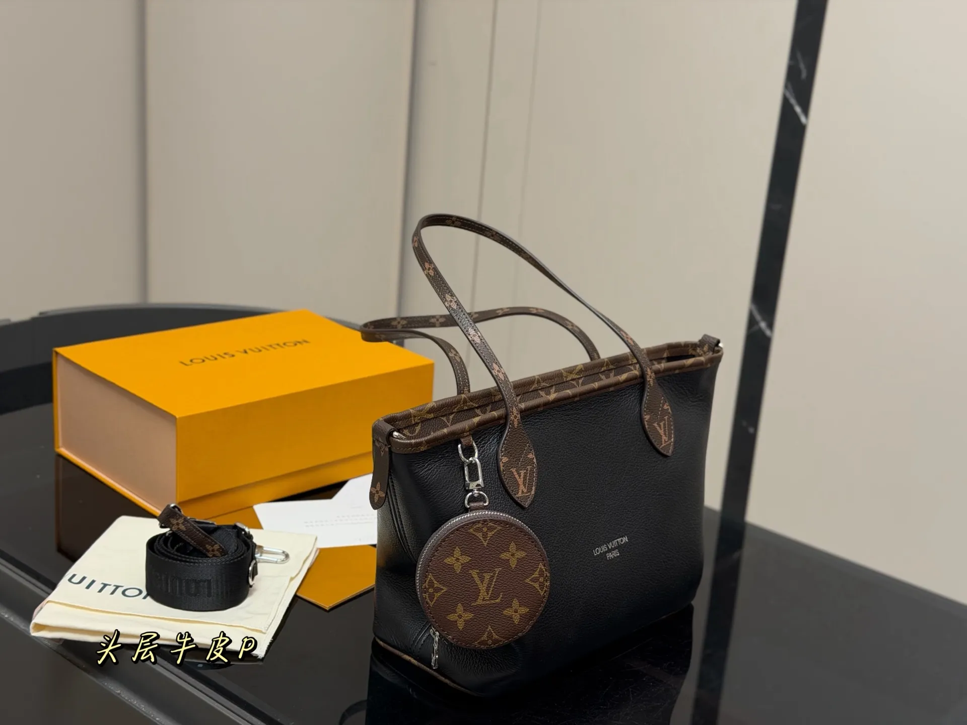 LV Neverfull Medium Shopping Bag Original-Grade Leather France