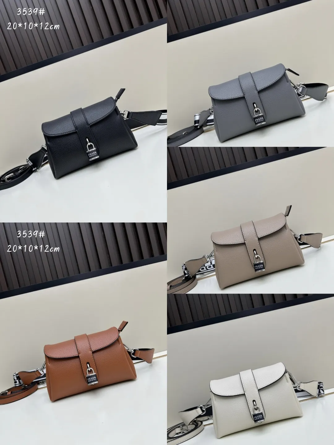 💰245🔥独家首发-高品质🔥 劲爆翻盖新款✨普拉达/PRADA-翻盖销量冠军款，👉💗，配置两条肩带💫，2025时尚四季适宜时尚双肩带女包款💪 字母宽肩带+长肩带-真皮手袋🎀原版鹿🦌纹牛皮🐮 配进口平纹小牛皮🐮 ，3⃣️隔层[玫瑰]主推热销六色 款号：3539# 尺寸：20*10*12cm