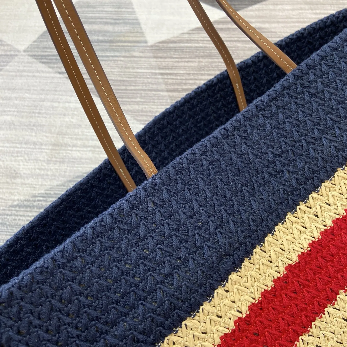 Designer woven raffia summer tote bag, Miu Miu style, 40x34x16cm large capacity luxury bag