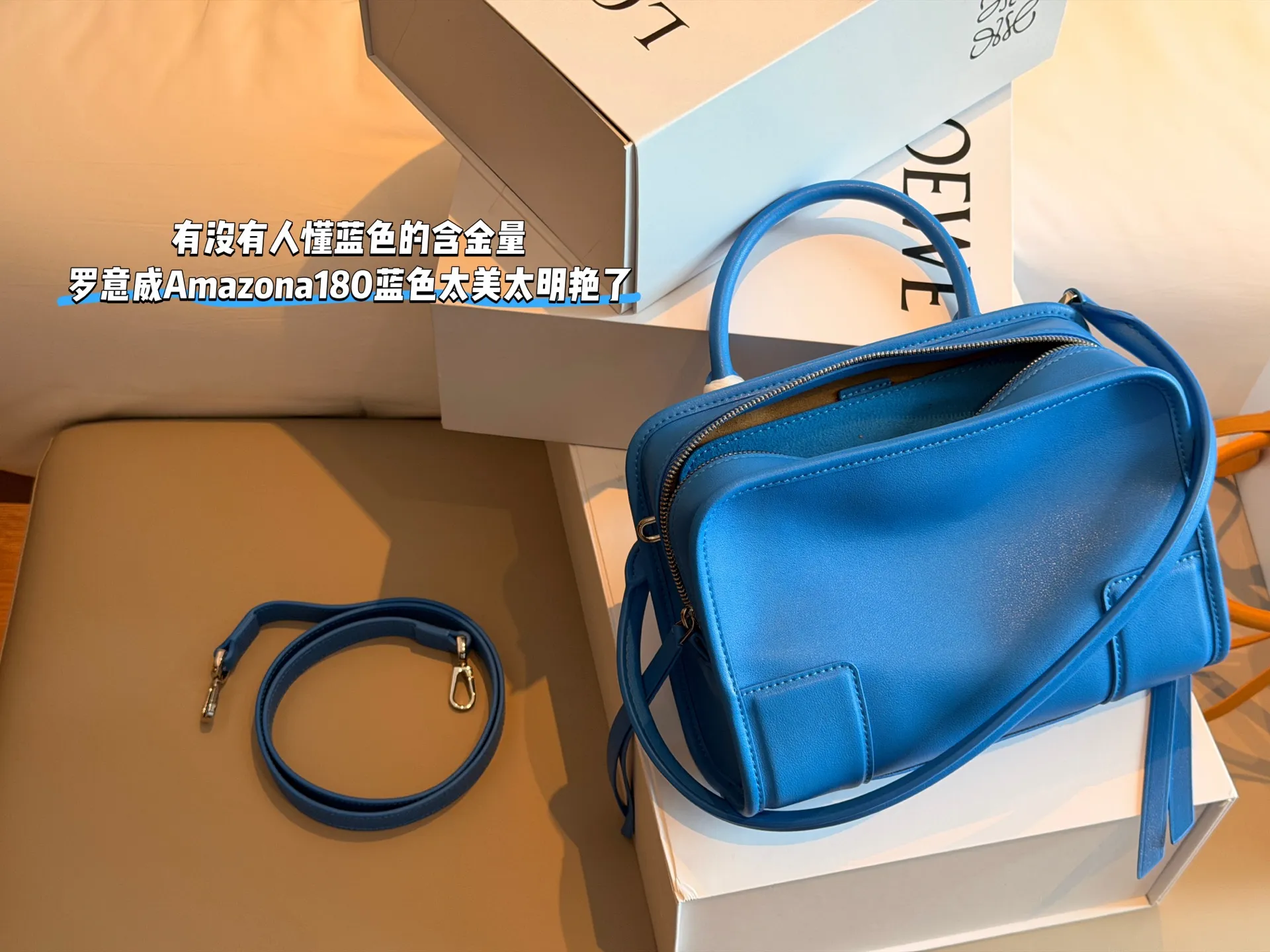 💰250 配盒 size：24.5*17cm loewe 罗意威Amazona180 吐司包 一年四季的松弛感 刷到明星们在背LOEWE的这只Amazona180 太戳我了 拿到手就更确定了! 一年四季都很适合 看越耐看。 Softfit松弛感穿搭