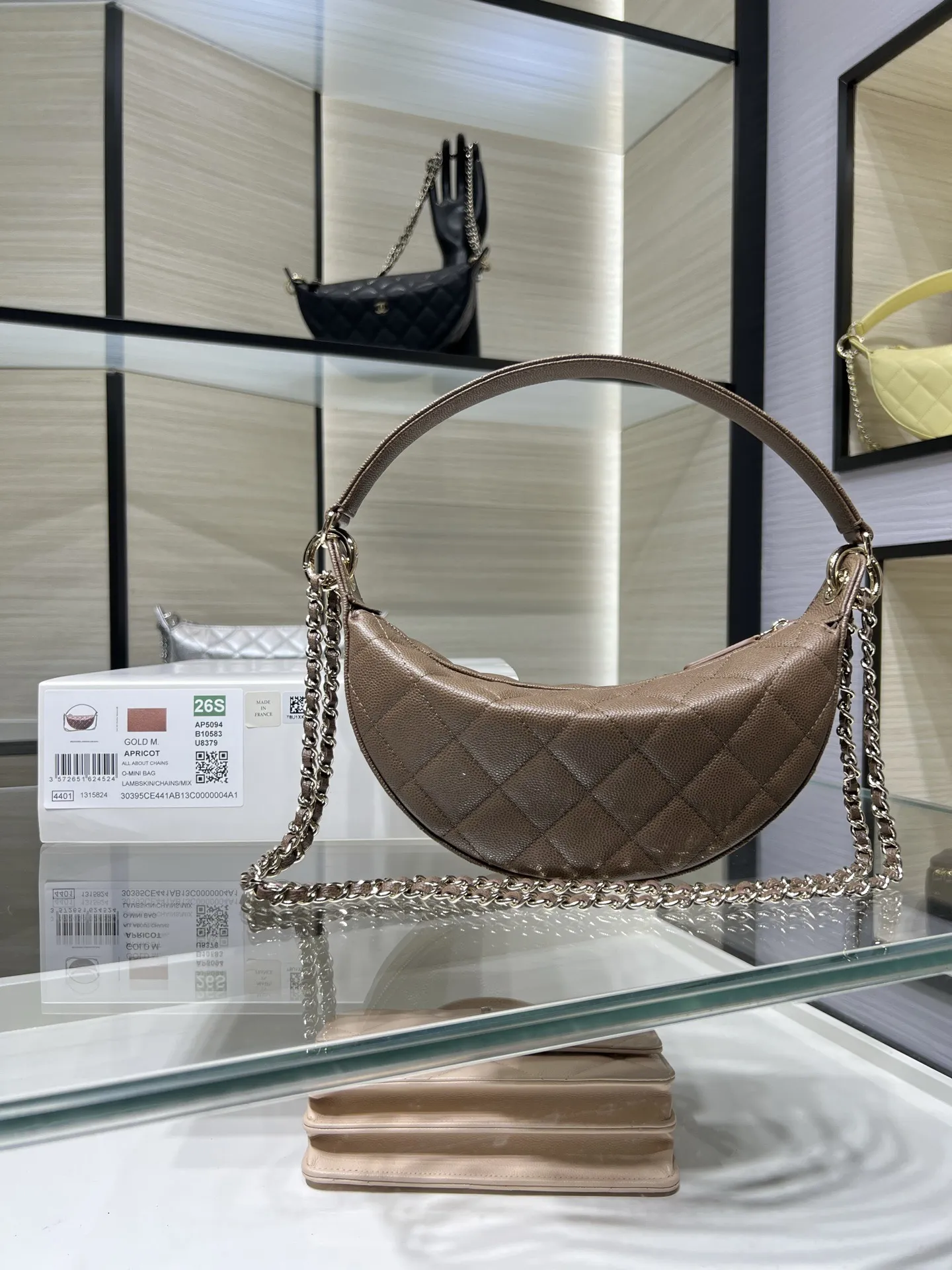 Ohanel 26S 新款月牙包 月亮包 腋下包 手拎 斜挎三用 鱼子酱小牛皮 P630 AP5094Y 22x15x6cm22x15x6cm