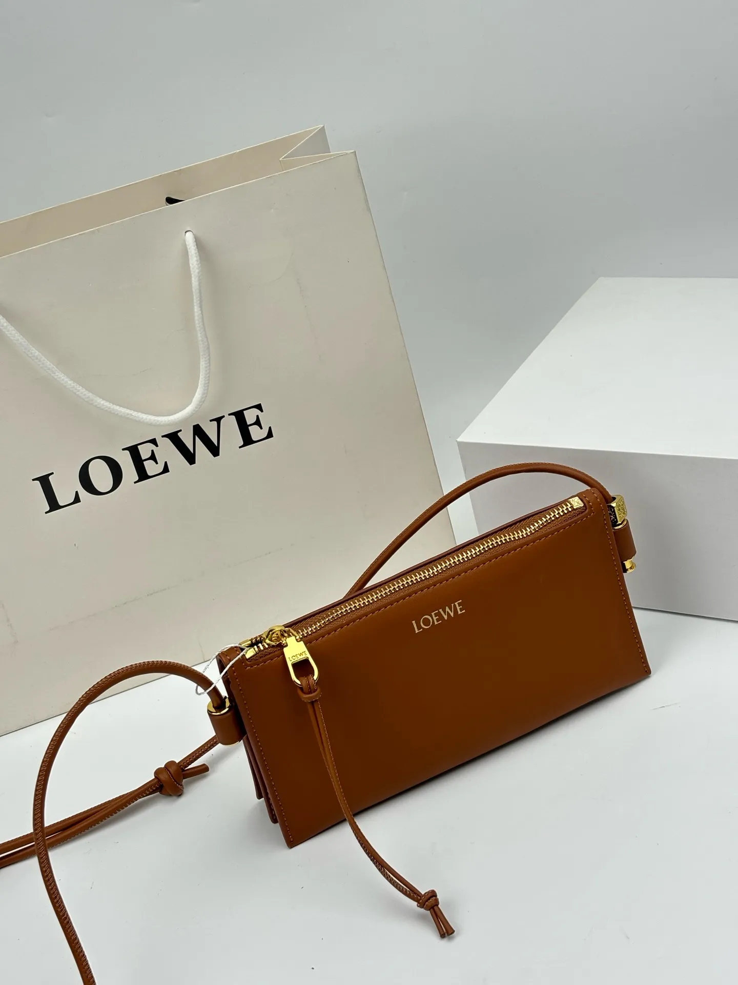 💰210 罗家新款 LOEW* Joya Pouch手袋,小牛皮+金色五金,简约又高级✨。可调节肩带,手拿、单肩、斜挎都OK,通勤休闲都能搭!手机卡包轻松装下,拉链设计更安全。低调奢华,实用又时髦,是LOEWE经典小包系列,精致女孩必入!尺寸22cm🌟