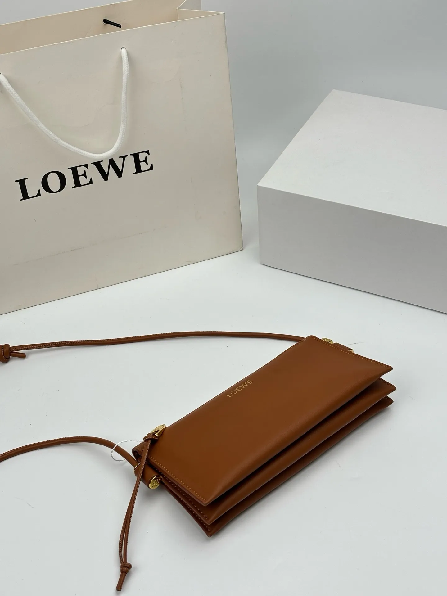 💰210 罗家新款 LOEW* Joya Pouch手袋，小牛皮+金色五金，简约又高级✨。可调节肩带，手拿、单肩、斜挎都OK，通勤休闲都能搭！手机卡包轻松装下，拉链设计更安全。低调奢华，实用又时髦，是LOEWE经典小包系列，精致女孩必入！尺寸22cm🌟